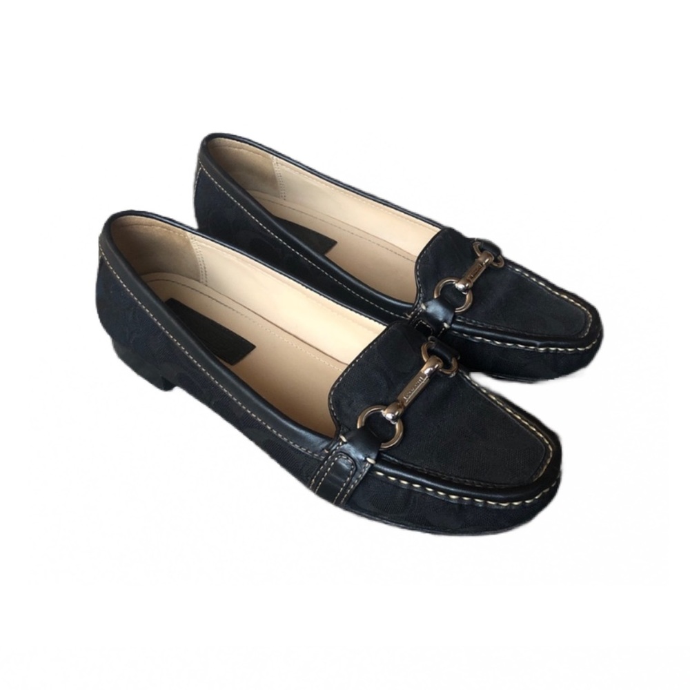 AUTHENTIC COACH WOMENS EVE LOAFER HORSEBIT BLACK SHOES SIZE 9